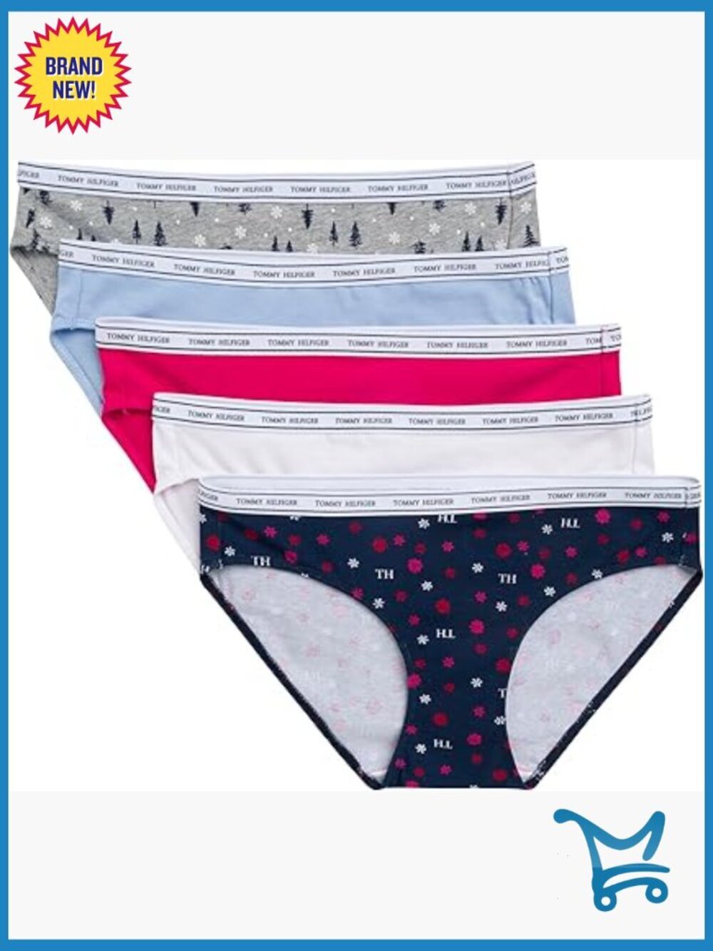 Cotton Spandex Bikini Panties 5-Pack Breathable Stretchable